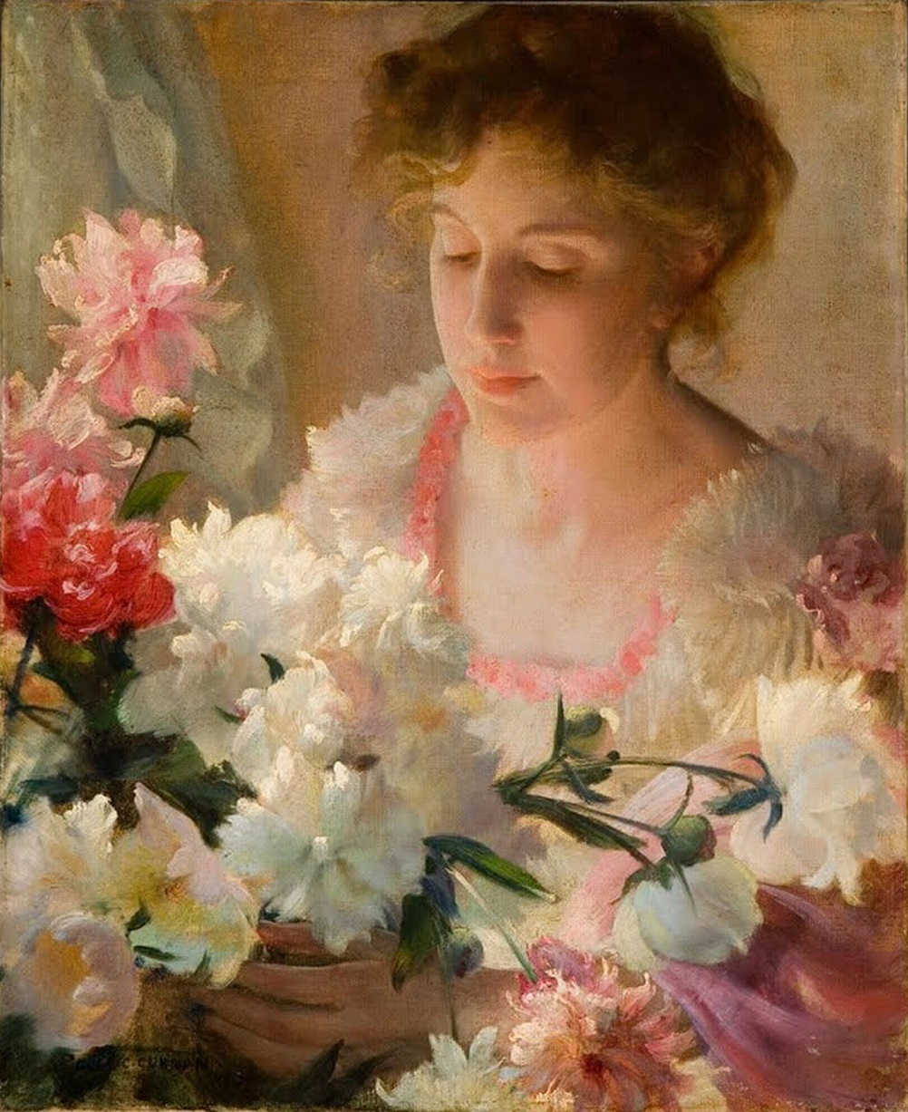 Девушка с цветами картина. Художник Charles-Courtney Curran (1861-1942).. Художник Charles Courtney Curran. Чарльз Кортни Каран (Charles Courtney Curran),1861-1942.Америка.. Charles Courtney Curran 1861 1942 картины.